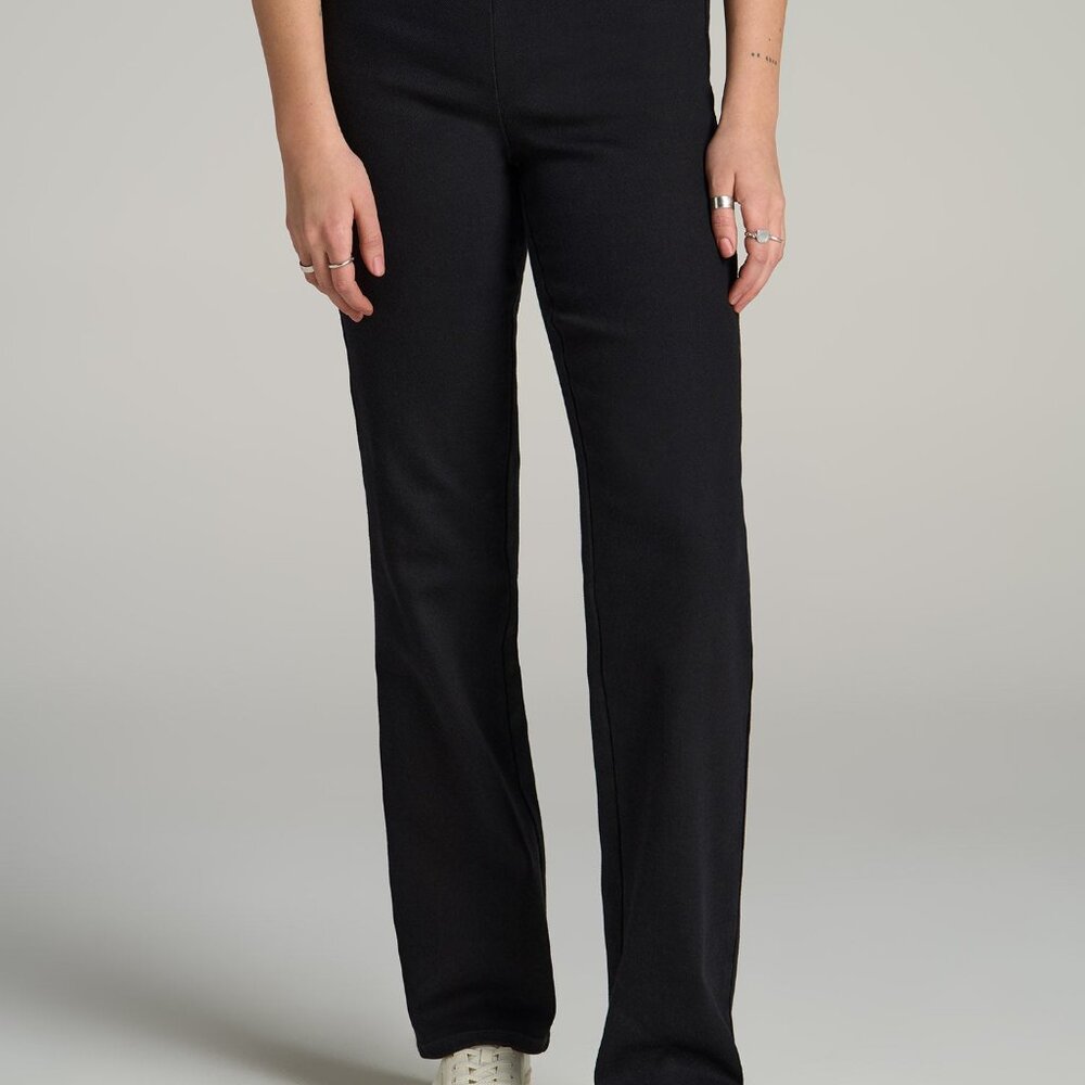 American Tall Harper Pull-on Straight Leg Tall Women's Jeans in Washed Black Siz